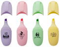 Набор текстовыделителей Silwerhof Monster Pastel 1-4мм 4цв. коробка с европодвесом