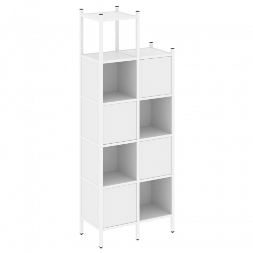 Loft Прямой стеллаж наборный VR.L-20 Белый бриллиант/Белый металл 862*446*2280