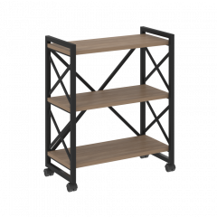 Loft Стеллаж на колесных опорах-3 полки VR.L-MST.K-3.8 Дуб аризона/Чёрный металл 800*400*968