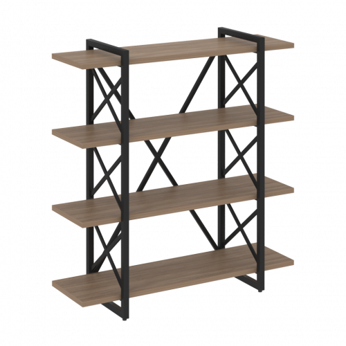 Loft Стеллаж на регулируемых опорах-4 полки VR.L-MST.O-4.8V Дуб аризона/Чёрный металл 1200*400*1280