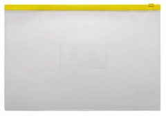 Папка на молнии ZIP Бюрократ -BPM4AYEL A4+ полипропилен 0.15мм карм.для визит. цвет молнии желтый