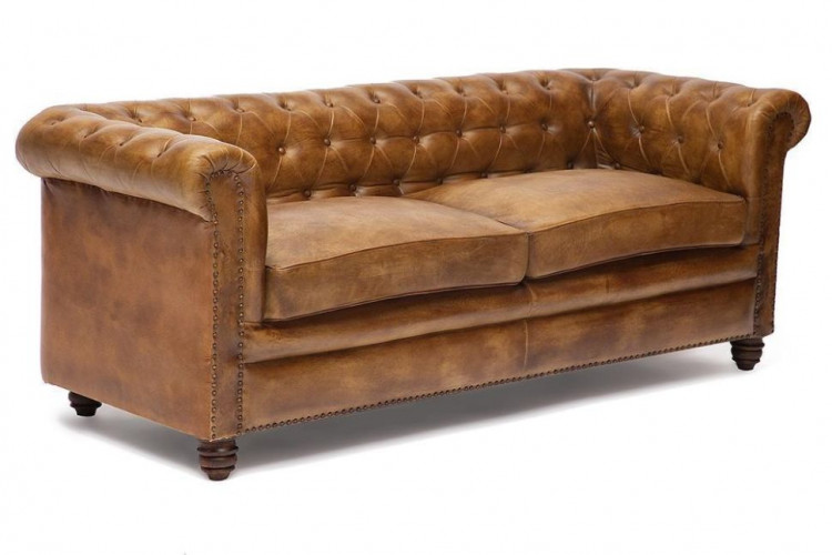 Диван 3-х местный Secret De Maison CHESTER ( mod. 1175T ) , кожа буйвола, 190*77*79, Античный светлый