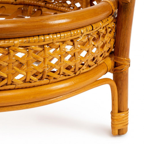 Комплект "PELANGI"  02/15 ( стол со стеклом + 4 кресла ) [без подушек], ротанг, Honey (мед)