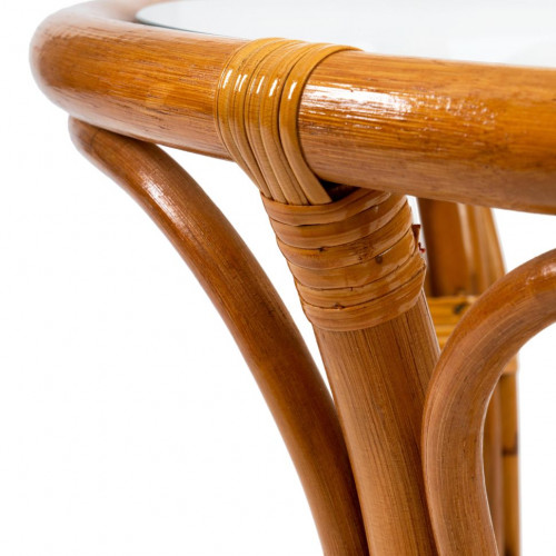 Комплект "PELANGI"  02/15 ( стол со стеклом + 4 кресла ) [без подушек], ротанг, Honey (мед)