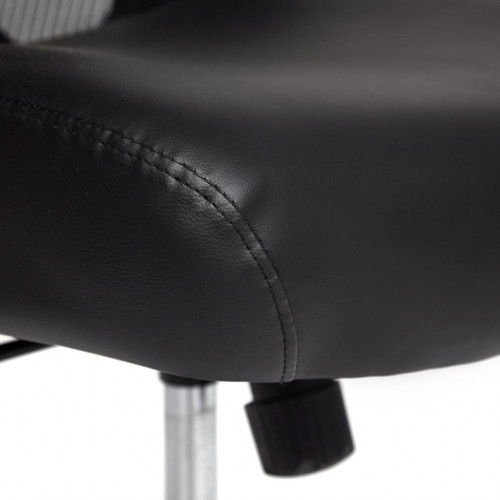 Кресло BIG-1, сетка/рецикл. кожа, черный