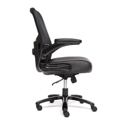 Кресло BIG-1, сетка/рецикл. кожа, черный