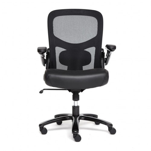 Кресло BIG-1, сетка/рецикл. кожа, черный