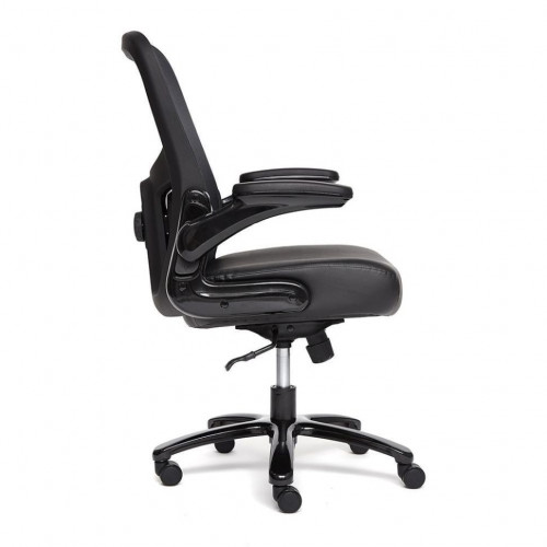 Кресло BIG-1, сетка/рецикл. кожа, черный