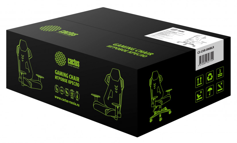 Кресло игровое Cactus CS-CHR-090BLR черный/красный эко.кожа/сетка крестов. нейлон