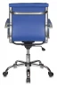Кресло руководителя Бюрократ CH-993-Low синий эко.кожа низк.спин. крестов. металл хром