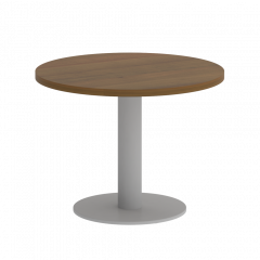 Home Office Стол журнальный круглый VR.SP-5-60.1G Орех/Серый металл 600*600*450