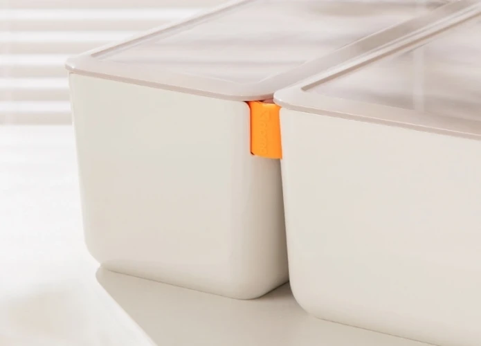 Короб для хранения Deli XDM11pink 1отд. 212x212x93.5мм розовый/серый пластик