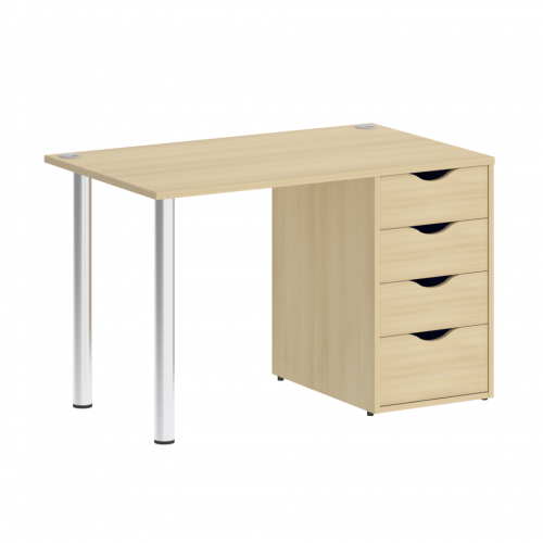 Home Office Стол письменный VR.SP-3-118.4 Акация/Хром опоры 1180*720*750