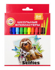Фломастеры Koh-I-Noor Selfies 1002 771002BD22KS Вентилируемый 24цв. коробка с европодвесом