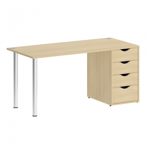 Home Office Стол письменный VR.SP-3-158.4 Акация/Хром опоры 1580*720*750