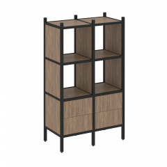 Loft Прямой стеллаж наборный VR.L-03 Дуб аризона/Чёрный металл 862*446*1458