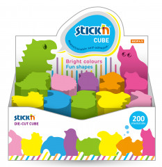 Блок самоклеящийся бумажный Stick`n 21791 64x67мм 200лист. ассорти &quot;животные&quot; дисплей бокс (упак.:30шт)