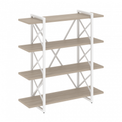 Loft Стеллаж на регулируемых опорах-4 полки VR.L-MST.O-4.8V Дуб аттик/Белый металл 1200*400*1280
