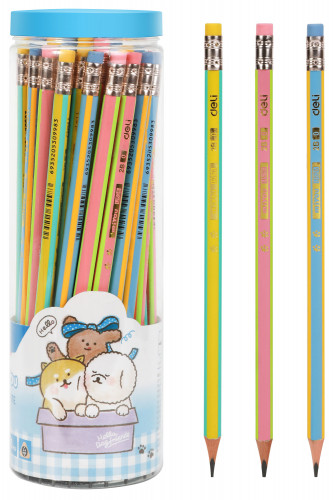 Карандаш ч/г Deli EU52606-1 miYou 2B трехгран. липа туба пл. (1шт) ластик