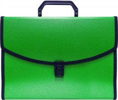 Портфель Бюрократ -BPP6LGRN 6 отдел. A4 с окантовкой пластик 0.7мм зеленый