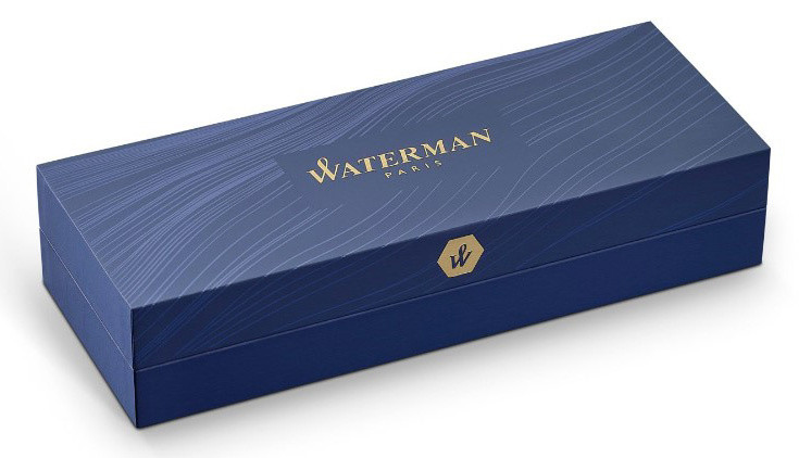 Ручка перьев. Waterman Hemisphere (CWS0920610) Mars Black GT F сталь нержавеющая подар.кор.