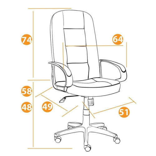 Кресло DEVON, кож/зам, коричневый, 2 TONE