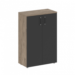 Shift Шкаф средний широкий (2 средних фасада ЛДСП) SK.ST-2.3 Тиквуд тёмный/Антрацит 800*420*1207