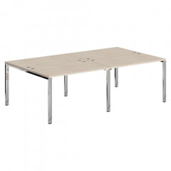 Стол 4-х местный XGWST 2414.1 Бук Тиара/Нержавеющая сталь 2400х1406х750 XTEN GLOSS