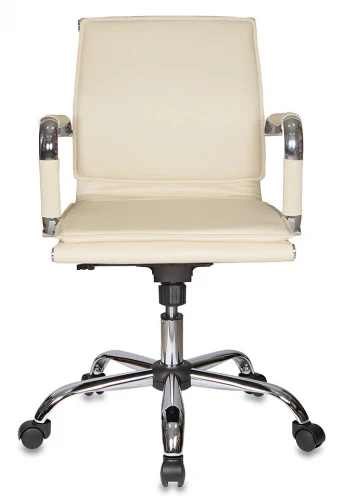 Кресло руководителя Бюрократ Ch-993-Low слоновая кость эко.кожа низк.спин. крестов. металл хром