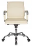 Кресло руководителя Бюрократ Ch-993-Low слоновая кость эко.кожа низк.спин. крестов. металл хром