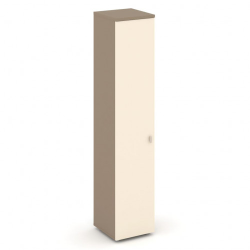 Estetica Шкаф высокий узкий лев. (1 высок. фасад ЛДСП) ES.SU-1.9 (L) Латте/Сатин 400*420*1977
