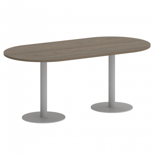 Home Office Стол овальный VR.SP-5-180.1 Вяз/Серый металл 1800*900*750