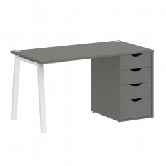 Home Office Стол письменный VR.SP-3-138.4.A Металлик/Белый металл 1380*720*750