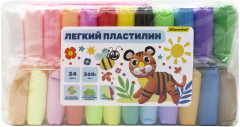Пластилин легкий Silwerhof Веселые друзья LC24OP-360st 24цв. 15гр. стек 3шт пакет