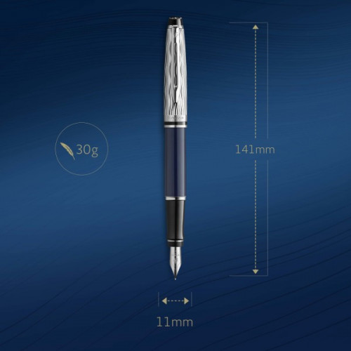 Ручка перьев. Waterman Expert L`Essence du Bleu (CW2166426) LaqBlue CT F сталь нержавеющая подар.кор.