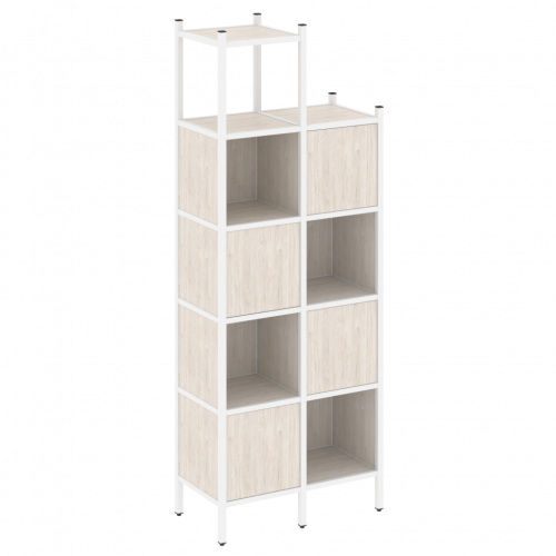 Loft Прямой стеллаж наборный VR.L-20 Денвер светлый/Белый металл 862*446*2280