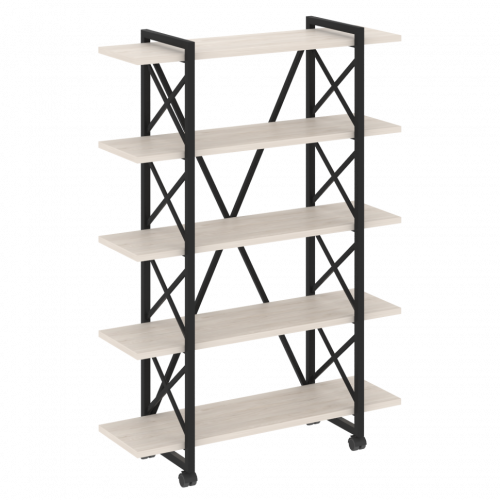 Loft Стеллаж на колесных опорах-5 полок VR.L-MST.K-5.8V Денвер светлый/Чёрный металл 1200*400*1704