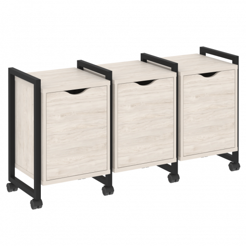 Loft Тумба на колесных опорах наборная. Вариант №5 VR.L-TN-5.K Денвер светлый/Чёрный металл 1440*460*767
