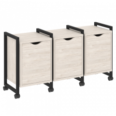 Loft Тумба на колесных опорах наборная. Вариант №5 VR.L-TN-5.K Денвер светлый/Чёрный металл 1440*460*767