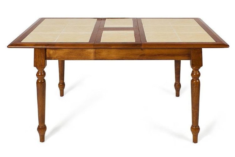 CT 2950T Стол с плиткой раскладной, дерево гевея/плитка, 100(127)х70х74см, Тёмный Дуб, плитка без рисунка