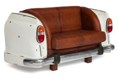 Диван Secret De Maison AMBASADOR ( mod. M-6449 ) , кожа буйвола / металл, 80х157х68см, Белый + Коричневый