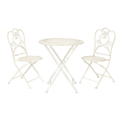 Комплект (стол + 2 стула) Secret de Maison AMANTE (mod. PL08-6573), металл, стол: 70х76см, стул: 42,5х39,5х93см, Античный белый (Antique White)