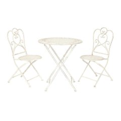 Комплект (стол + 2 стула) Secret de Maison AMANTE (mod. PL08-6573), металл, стол: 70х76см, стул: 42,5х39,5х93см, Античный белый (Antique White)