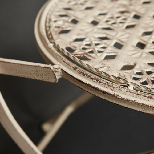 Комплект (стол + 2 стула) Secret de Maison AMANTE (mod. PL08-6573), металл, стол: 70х76см, стул: 42,5х39,5х93см, Античный белый (Antique White)