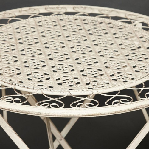 Комплект (стол + 2 стула) Secret de Maison AMANTE (mod. PL08-6573), металл, стол: 70х76см, стул: 42,5х39,5х93см, Античный белый (Antique White)