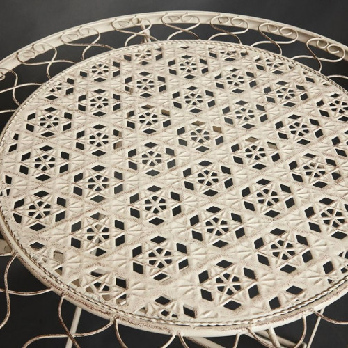 Комплект (стол + 2 стула) Secret de Maison AMANTE (mod. PL08-6573), металл, стол: 70х76см, стул: 42,5х39,5х93см, Античный белый (Antique White)