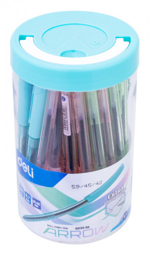 Ручка шариков. Deli Arrow EQ03036-1 прозрачный/ассорти d=0.7мм син. черн. (1шт) ассорти