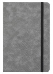 Блокнот Deli EN123LGREY A5 210х143мм искусст. кожа 80л линейка твердая обложка серый