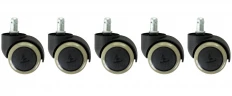 Набор колес Бюрократ CastorSet3850/PU черный для паркета/ламината 50мм