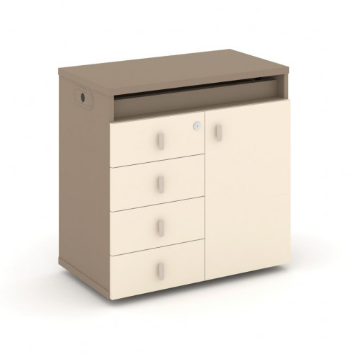 Estetica Набор №2. Тумба одиночная+топ ES.NB.1T-2 Латте/Сатин 750*410*750